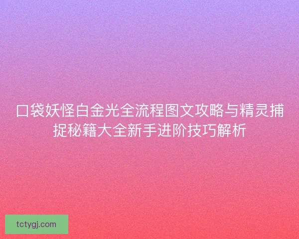 口袋妖怪白金光全流程图文攻略与精灵捕捉秘籍大全新手进阶技巧解析