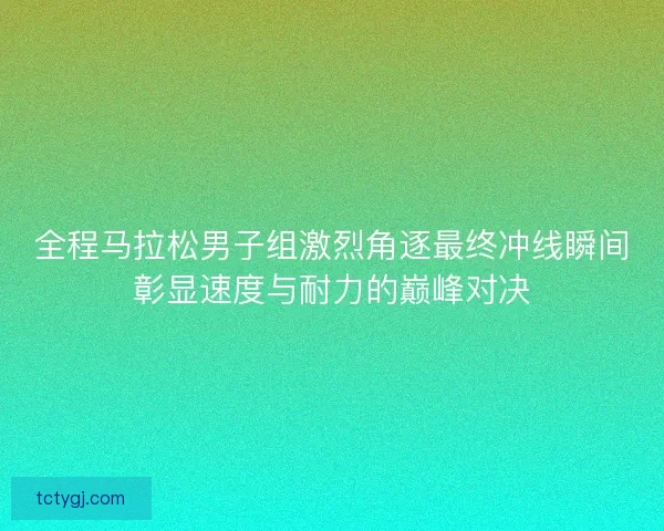 全程马拉松男子组激烈角逐最终冲线瞬间彰显速度与耐力的巅峰对决